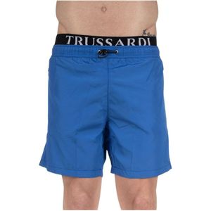Trussardi, Heren, Badkleding, Blauw, Maat: 3XL Poliester,