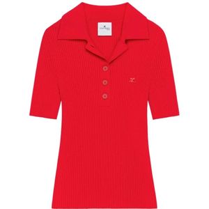 Courrèges, Dames, Tops, Rood, Maat: S Viscose,