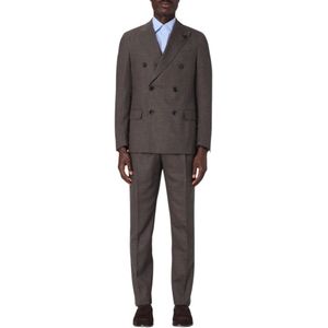 Lardini, Heren, Pakken, Bruin, Maat: XL Wol,