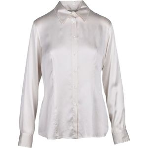 Antonelli Firenze, Dames, Blouses & Shirts, Wit, Maat: XS Satijn,