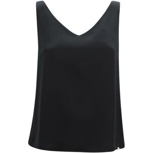 Herno, Dames, Tops, Zwart, Maat: M Satijn,