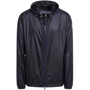 Moncler, Heren, Jassen, Blauw, Maat: XL Leer,
