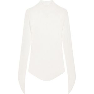 Courrèges, Dames, Truien, Wit, Maat: XS Viscose,