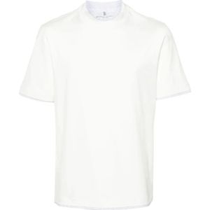 Brunello Cucinelli - Gelaagd Katoenen T-shirt - Wit