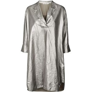 Rabens Saloner, Dames, Jurken, Grijs, Maat: S Linnen,