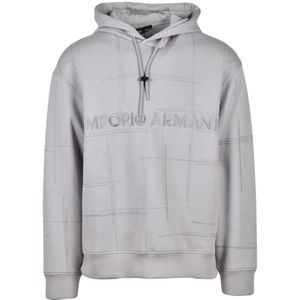Emporio Armani, Heren, Sweatshirts & Hoodies, Grijs, Maat: S Katoen,