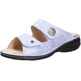 Finn Comfort - Sleehak Sandalen - Blauw - Glad Leer - Verstelbare Klittenbandsluitingen