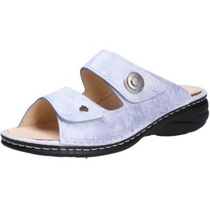 Finn Comfort - Sleehak Sandalen - Blauw - Glad Leer - Verstelbare Klittenbandsluitingen