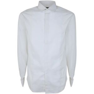Emporio Armani, Heren, Overhemden, Wit, Maat: 5XL Katoen,
