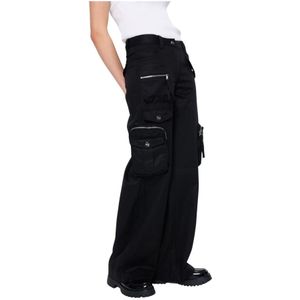 Silvian Heach, Dames, Broeken, Zwart, Maat: S Katoen,