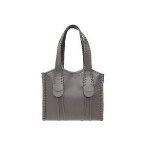 Chloé ‘Mony Medium’ leren shopper tas , Gray , Dames , Maat: ONE Size