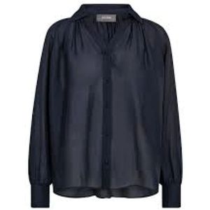 MOS Mosh, Dames, Blouses & Shirts, Blauw, Maat: S Viscose,