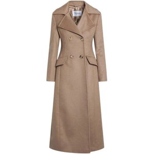 Max Mara, Dames, Mantels, Bruin, Maat: S Wol,