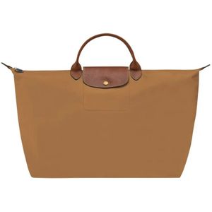 Longchamp, Heren, Tassen, Bruin, Maat: ONE Size Polyamide,