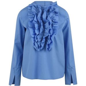 Douuod Woman, Dames, Blouses & Shirts, Blauw, Maat: XS