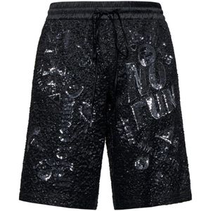 John Richmond, Heren, Korte broeken, Zwart, Maat: L Poliester,