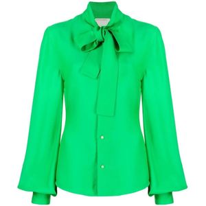 Bottega Veneta, Dames, Blouses & Shirts, Groen, Maat: XS