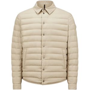 Moncler, Heren, Jassen, Beige, Maat: M Nylon,