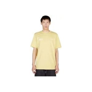 Moncler Katoenen Logo T-Shirt , Yellow , Heren , Maat: 2XL