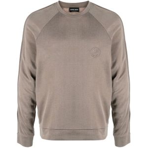 Giorgio Armani, Heren, Sweatshirts & Hoodies, Beige, Maat: M Katoen,