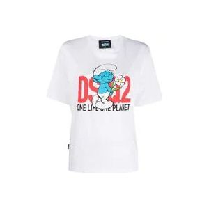 Dsquared2 Witte Puffo Vanitoso T-shirt voor vrouwen , White , Dames , Maat: XS