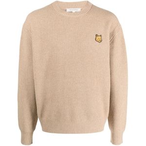 Maison Kitsuné, Heren, Truien, Beige, Maat: XL