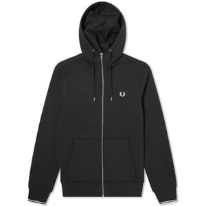 Fred Perry, Heren, Sweatshirts & Hoodies, Zwart, Maat: L Katoen,