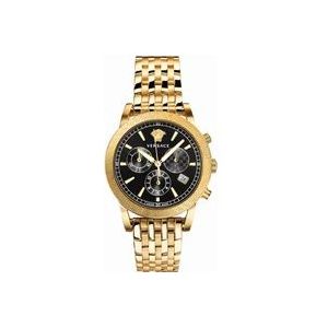 Versace Sport Tech Chronograaf Horloge Zwart Roestvrij Staal , Yellow , Heren , Maat: ONE Size