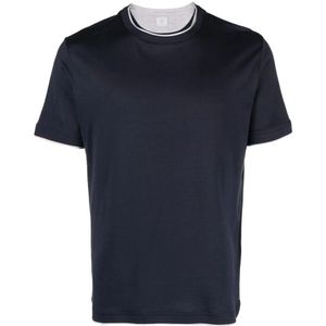 Eleventy, Heren, Tops, Blauw, Maat: S Katoen,