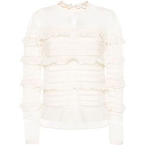 Twinset, Dames, Blouses & Shirts, Beige, Maat: S Poliester,