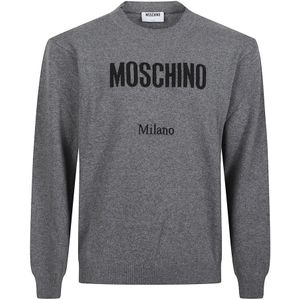 Moschino, Heren, Truien, Grijs, Maat: L