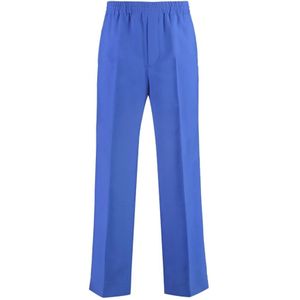 Gucci, Heren, Broeken, Blauw, Maat: M Mohair,