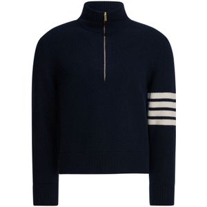 Thom Browne, Heren, Truien, Blauw, Maat: M Wol,