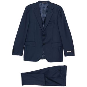 Canali, Heren, Pakken, Blauw, Maat: XL Wol,