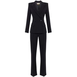 Elisabetta Franchi, Dames, Jumpsuits & Playsuits, Zwart, Maat: XL Satijn,