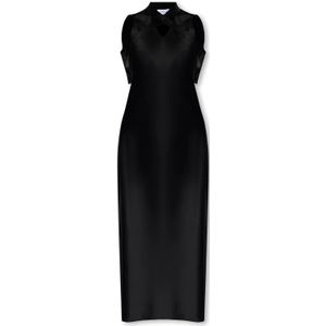 Off White - Satijnen Jurk - Zwart - Dames