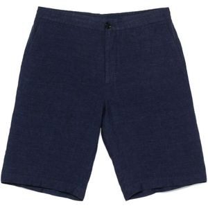 Zegna, Heren, Korte broeken, Blauw, Maat: L Linnen,