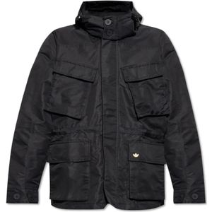 Adidas Originals, Heren, Jassen, Zwart, Maat: XS Leer,