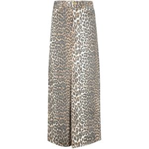 Ganni, Dames, Rokken, Veelkleurig, Maat: XS Denim,