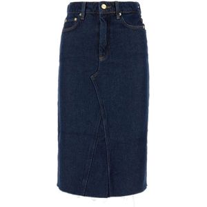 Ganni, Dames, Rokken, Blauw, Maat: 2XS Katoen,
