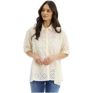 IN Front, Dames, Blouses & Shirts, Beige, Maat: S Katoen,