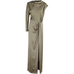 Federica Tosi, Dames, Jurken, Groen, Maat: XS Satijn,