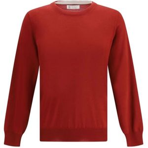 Brunello Cucinelli, Heren, Truien, Rood, Maat: XL Wol,