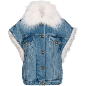 Pinko, Dames, Jassen, Blauw, Maat: S Denim,