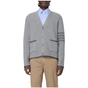 Thom Browne, Heren, Truien, Grijs, Maat: S