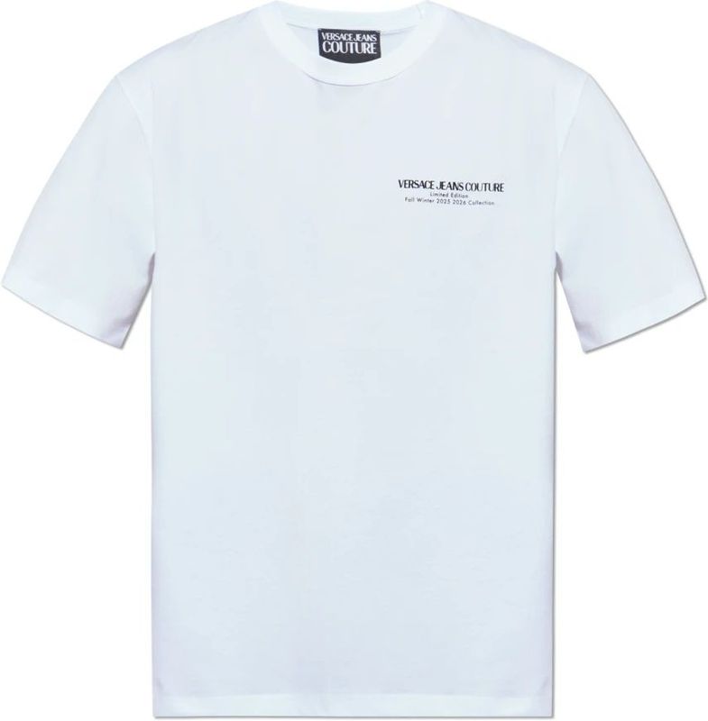 Versace Jeans Couture - T-shirt - Wit - Katoen - Met Bedrukt Logo