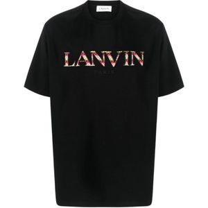 Lanvin Zwarte Classic Curb Tee-Shirt , Black , Heren , Maat: XL