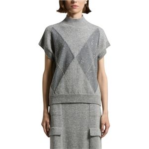 Peserico, Dames, Truien, Grijs, Maat: M