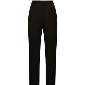 Dolce & Gabbana, Dames, Broeken, Zwart, Maat: S Wol,