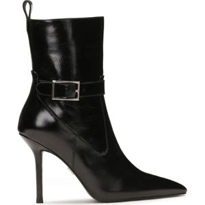 Kazar - Knielaarzen - Zwart - Leer - Elegante Zwarte Laarzen op een Dunne Stilettohak